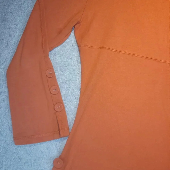 NOELLE Women's Orange Long Sleeve Flared Tunic with Large Buttons  ~ XL - Picture 3 of 9